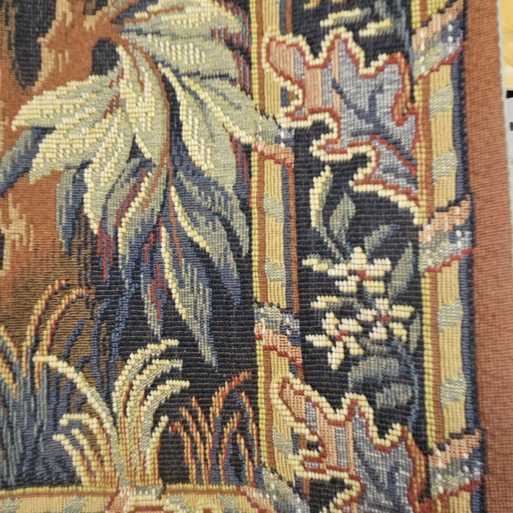 Vintage French Tapestry Victorian  French Love Scene Point D' Halluin 4.8 X 3ft - Picture 4 of 8